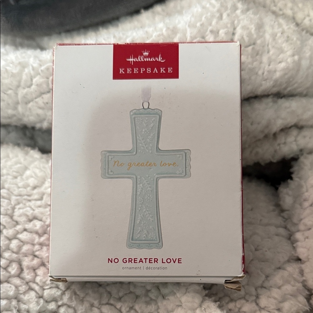 Hallmark Keepsake Cross Ornament - White and Blue